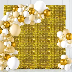 Diy Square Sequin Wall Backdrop, 24pcs/set Shimmer Party Decor Backdrop for Birthday Wedding Anniversary, Bedroom Refresh Decor,  Party Decorations Banners, Sequins Backdrop Decoration