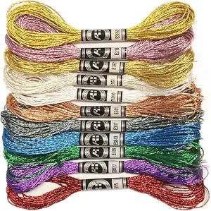 11 Skeins Embroidery Floss Cross Stitch Thread Metallic Embroidery for DIY Embroidery Thread Crafts （8 m 12 Strands）