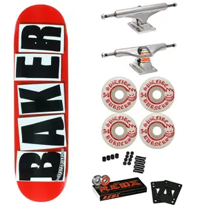 Baker Skateboard Complete Red/Back 8.47" Spitfire, Independent, Bones Reds