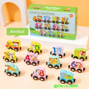 Toys for Toddlers, 11 Magnetic Wooden Animals Train Set, Montessori Toys for Toddlers, Learning Activities, Sensory Activities for Kids, Birthday Gifts for Boys, Girls