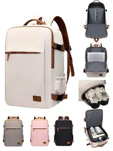 Women's Large Capacity Carry-On Backpack, Multifunctional Commuter Bag, Laptop Compartment, Shoe Storage, Multiple Pockets, Fashion Waterproof