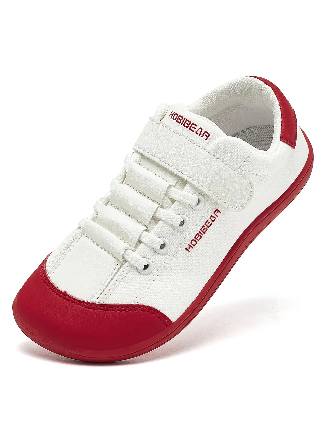 HOBIBEAR 2024 children's autumn and winter new casual sports wide toe shoes for boys and girls, Velcro comfortable barefoot canvas shoes, one foot ste