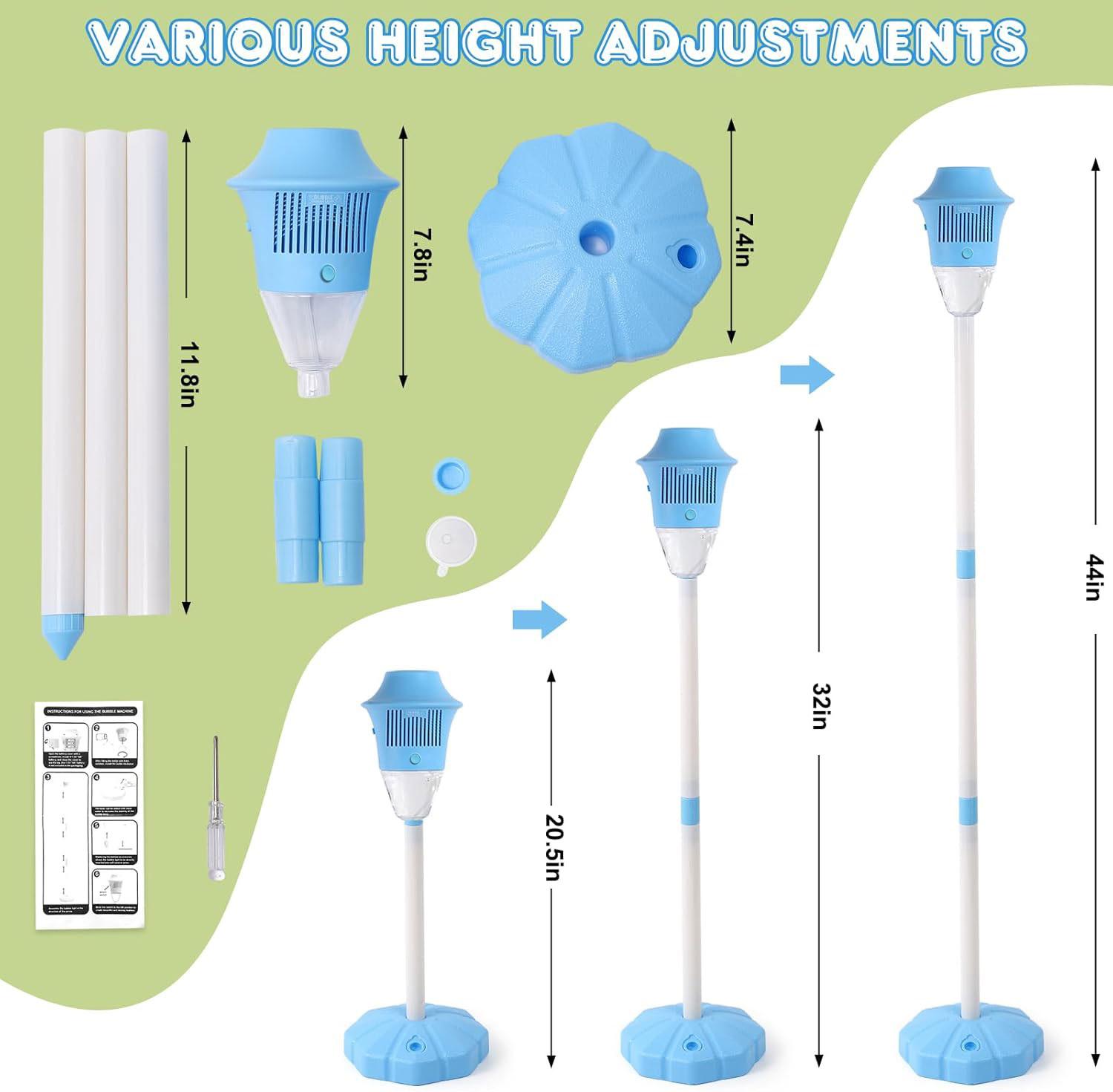 Automatic bubble blowing machine, adjustable height bracket, automatic bubble blowing machine, gifts for boys and girls, Christmas gifts, adult birthday wedding party outdoor toys