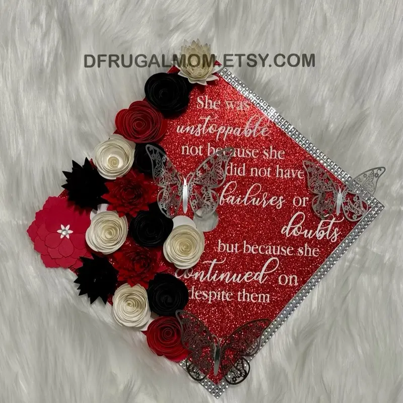 Graduation Cap Decor, Graduation Cap Topper | Cap Topper, Graduation Cap Design, Flower Graduation Cap, Grad Cap Topper, DIY Cap Topper