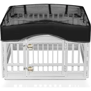 Dog Playpen Mesh Fabric Top Cover, Provide Shaded Areas for Pets, Fits 36 Inch Play Pen with 4 Panel (Note: Cover Only!!)