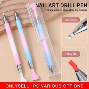 1pc Nail Art Dotting Pen with Wax Crayon Tip, Rotating Gradient & Ombre Nail Tool, Rhinestone Bead Picker Applicator, Multi-functional Nail Art Brush Set, Nail Decorations Accessories Kit, Nail Art Tools for Nail Salons & DIY Manicure