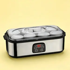 Electric Yogurt Maker with 8-Glass Jars Adjustable Temperature & Time Control for Custom Fermentation Ideal for Homemade Yogurt Lovers