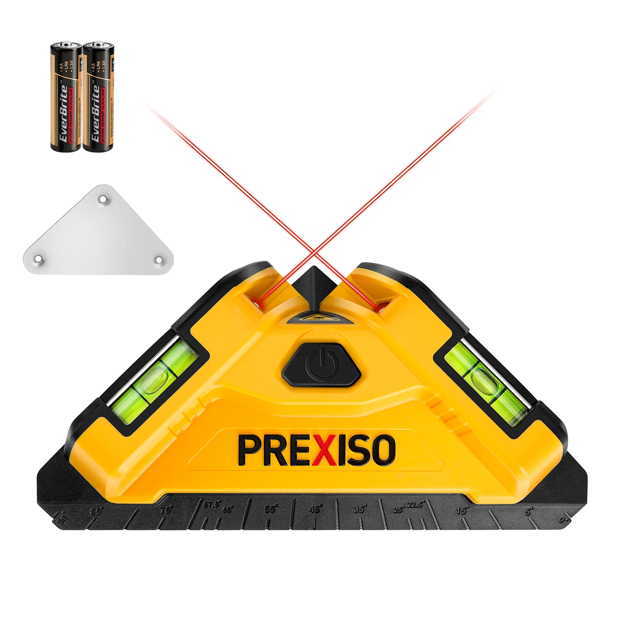 #Summersales PREXISO Square Laser - 30Ft Flooring Laser Level, Tile Laser Line Projection, Angle 90° Magnetic Leveling Tool, Square Built-In 2 Bubble Vials With Wall Panel Stand for Installation, Construction