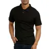 Men's Cotton Polo Shirt - S-3XL, Half Button Front, Short Sleeve, Regular Classic-Fit, Breathable Fabric, Stylish Big & Tall Plain Top for Day, Office, Golf Outdoor Casual Menswear