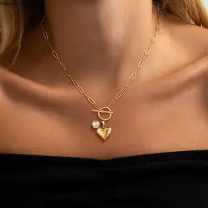 Women's Dainty Layering Pendant Necklaces - Trendy Layered Styles with Dainty Chain, Heart, Paperclip, Snake Chain, Thick T-Bar, Coin Accents - 16.5+2 in for Sports & Outdoor Enthusiasts, Necklace