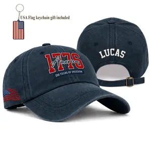 USA 250th Anniversary Hat & Keychain Gift Set – America 1776-2026 Patriotic Baseball Cap, Semiquincentennial Souvenir Collection