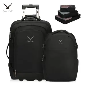 HYNES EAGLE 3 in 1 63L Rolling Backpack for Men Women with 3PCS Packing Cubes Set, 20L Detachable Day Pack, Airline Approved Size