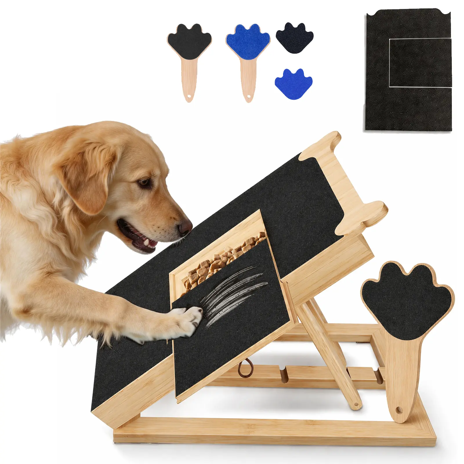 Dog Nail Scratch Board Set with Treat Box & Handheld Mini Pad, Stress-Free Dog Nail File Board for Natural Nail Trimming, Alternative to Clippers for Small, Medium & Large Dogs