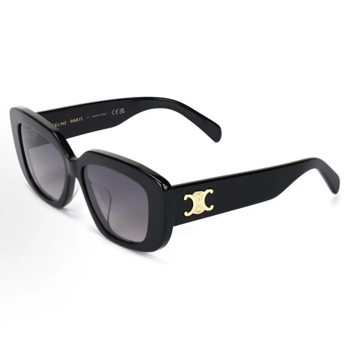 Pre-owned Brand New,Celine CL40249U Triomphe Square Sunglasses Black
