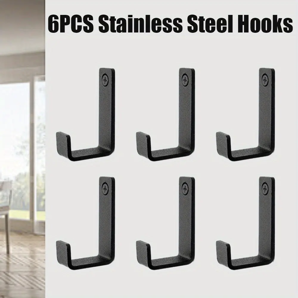 6 Pack Heavy Duty Stainless Steel Outdoor Wall Hooks for Hanging Towel,Coat,Backpack,Keys,Robe & Towel Hook,Home Supplies Hangable Garage