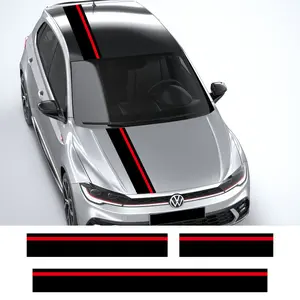 Car Hood Bonnet Roof Trunk Kit Stickers For VW Volkswagen Polo 6R 6C 9N2 9J GTI PVC Racing Style Decals Auto Tuning Accessories Decal For Cars