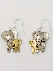 Vintage Copper Handmade Dual Color Elephant Earrings, Elegant Earrings, Unique Elephant Design, Animal Ear Jewelry for Elephants Lovers, Perfect Gift for Her All Seasons Wear
