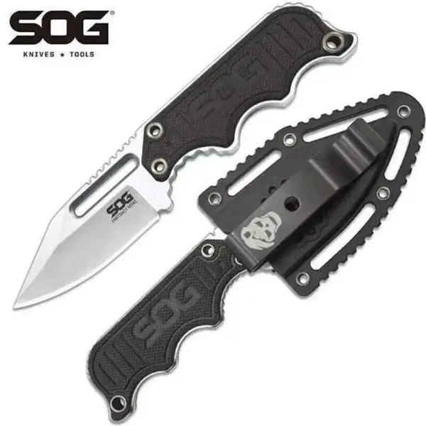 SOG Mini Outdoor Fixed-Blade Knife – Portable EDC Self-Defense Neck Knife for Camping