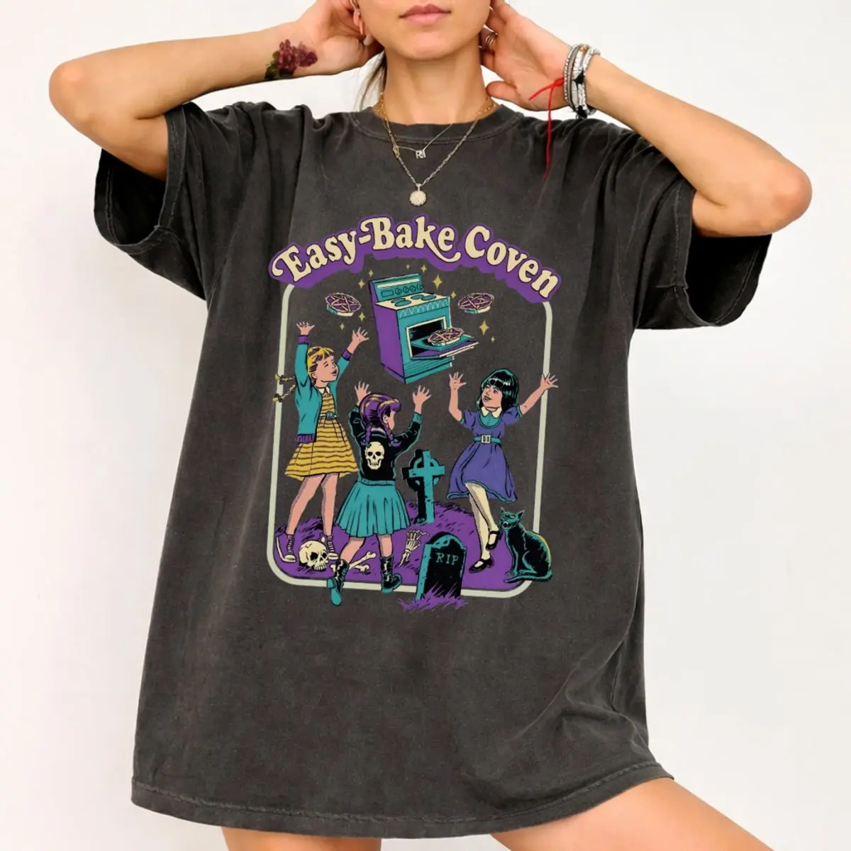 Comfort Colors Easy Bake Coven Shirt, Spooky Retro Witch T Shirt, Easy Bake Coven Witchy Tee, 90s Horror Halloween Apparel , Unisex Garment-Dyed Tee, Crewneck Top