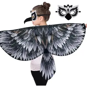 P-CPA018   Bird-Costume-Eagle-Wings for Kids and Headband Parrot Owl Dress Up Halloween Costumes for Girls Boys Party Gifts Toy
