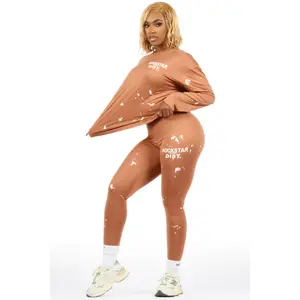 Living For It Mocha Long Sleeve Legging Set