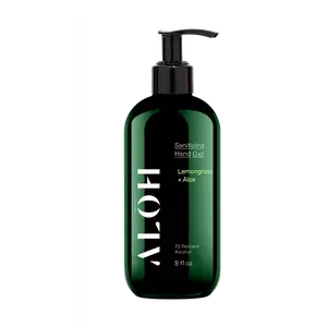 Sanitizing Hand Gel  Lemongrass + Aloe | 70% Alcohol Hydrating Hand Sanitizer Gel with Essential Oil for Kids & Adults | 8oz Bottle