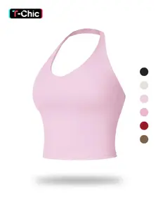 Women's Yoga Backless Tank Top, Quick-Dry Sleeveless Sports Bra, Adjustable Strap, Ideal for Running & Fitness Training, Strappy Workout Bra