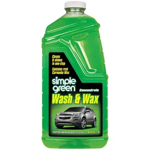 Simple Green 67 oz. Car Wash and Wax, Car Wash with Real Carnauba Wax, Foaming Formula Cleans Dirt Grime and Bugs, Gentle on Paint and Clear Coat, Leaves a Polished Shine, for Cars Trucks RVs and Motorcycles, Streak Free and Wax Safe.