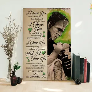 Bride Of Frankenstein I Choose You To Do Life With Hand In Hand, Unframed Poster, Frankenstein Poster