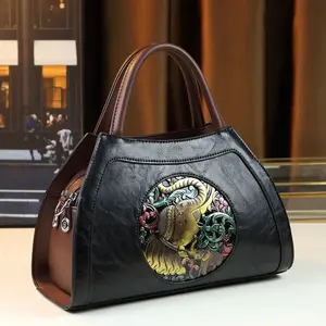 New leather-carved simple and stylish dumpling bag, genuine leather shoulder and crossbody bag, high-end