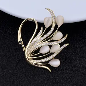 1pc Fashionable Swan Shaped Brooch, Clothing Accessories, Couple Commemorative Gifts