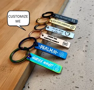 Customizable Engraved Keychain, Different Colors, Fresh Fonts & Symbols Anniversary Birthday Engagement