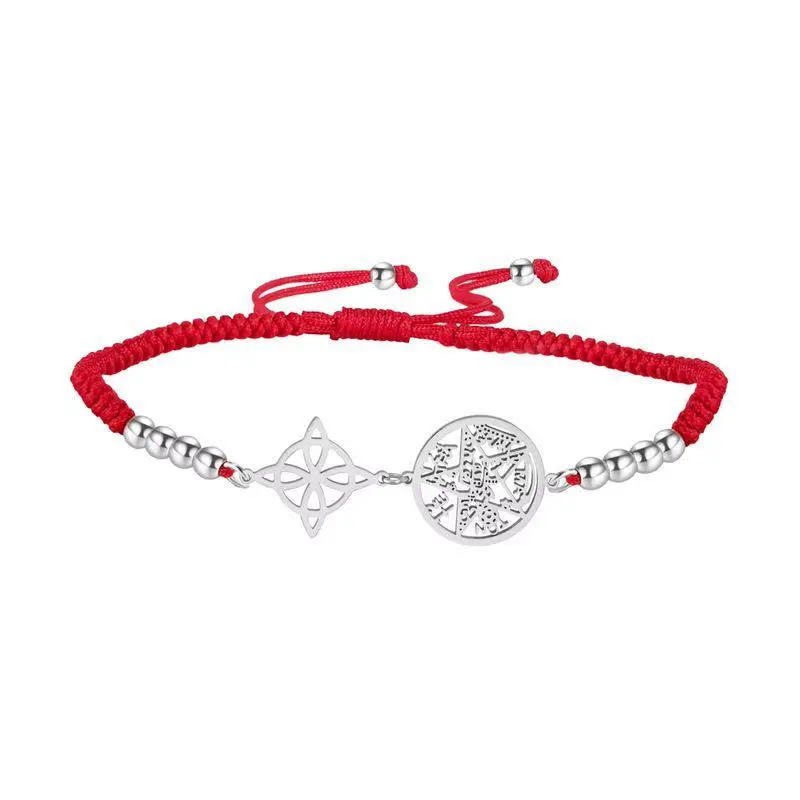 Handcrafted Red String Love Knot Exquisite Jewelry Bracelet - Silver-Toned, Adjustable Size, Minimalist Fashionable Bracelet Style, Unisex Friendship & Family Gift Idea