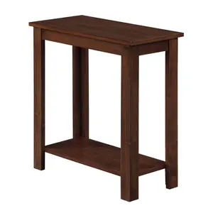 Designs2Go Baja Chairside End Table Espresso - Breighton Home: Modern Rectangular Side Table with Shelves Easy to Assemble