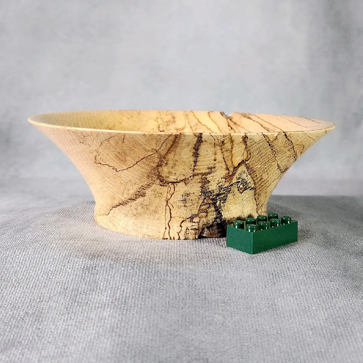 1ST GEN Spalted Maple Wood Bowl with Convex Curve and Rim