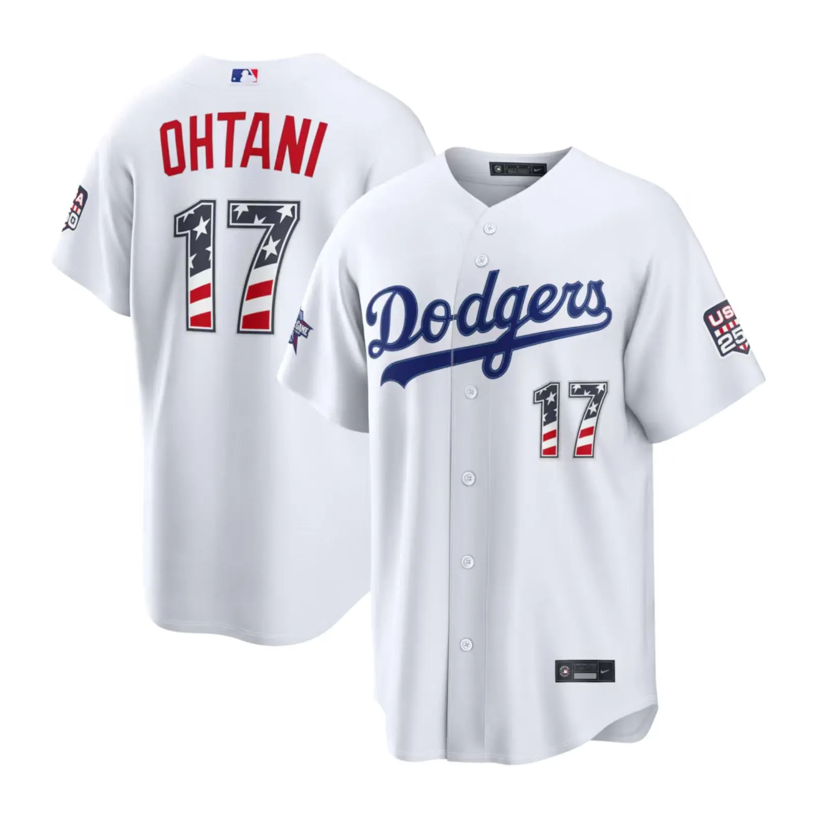 2026 All-Star Edition Stars & Stripes Men's Los Angeles Baseball Shohei Ohtani White Shirt