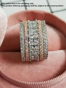 1 PC Classical Cubic Zirconia Ring Marquise Wedding Bands For Women For Wedding Engagement Anniversary Party Band Jewelry Valentine's Day Gift Marquise Cut Ring