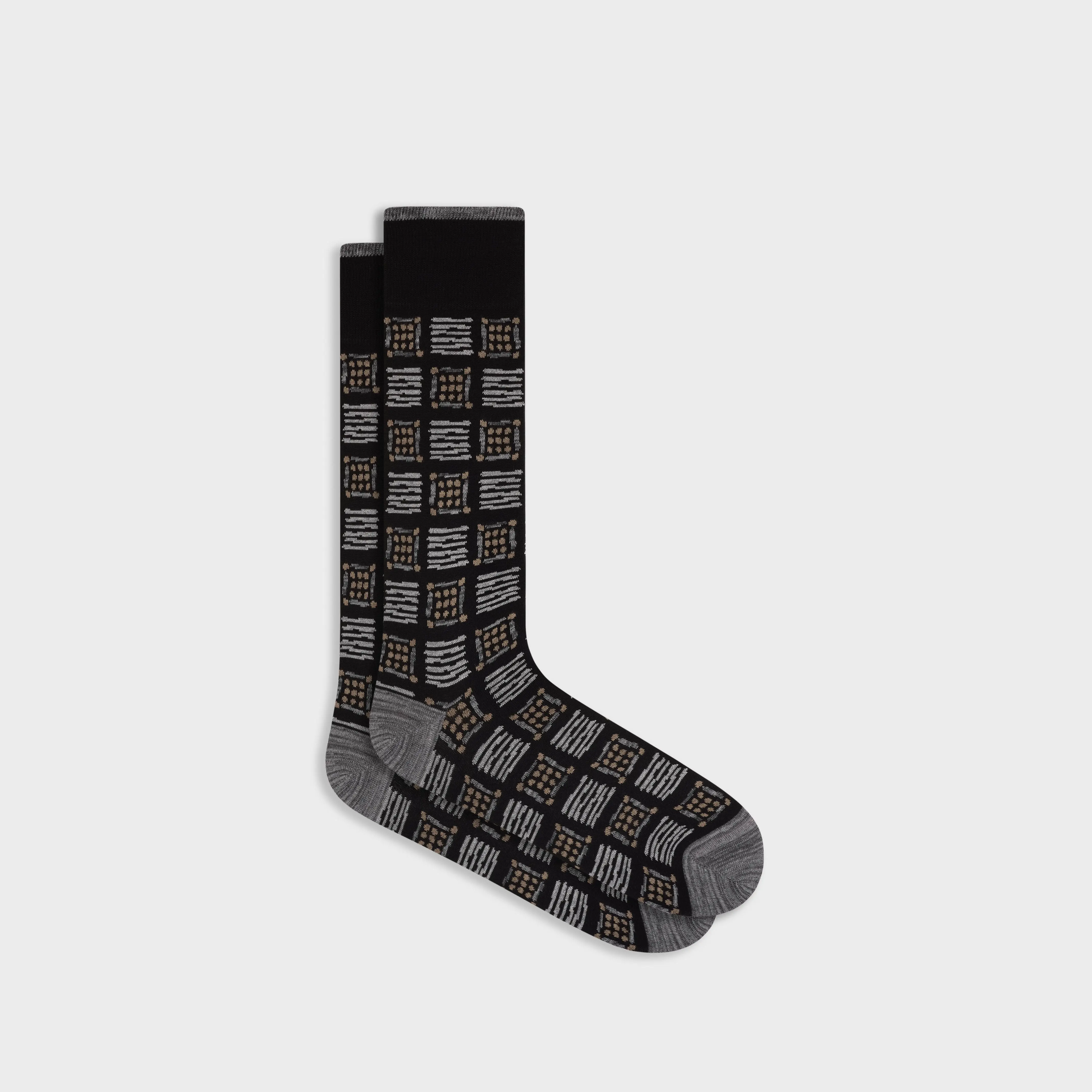 Geometric Block Mid-Calf Socks