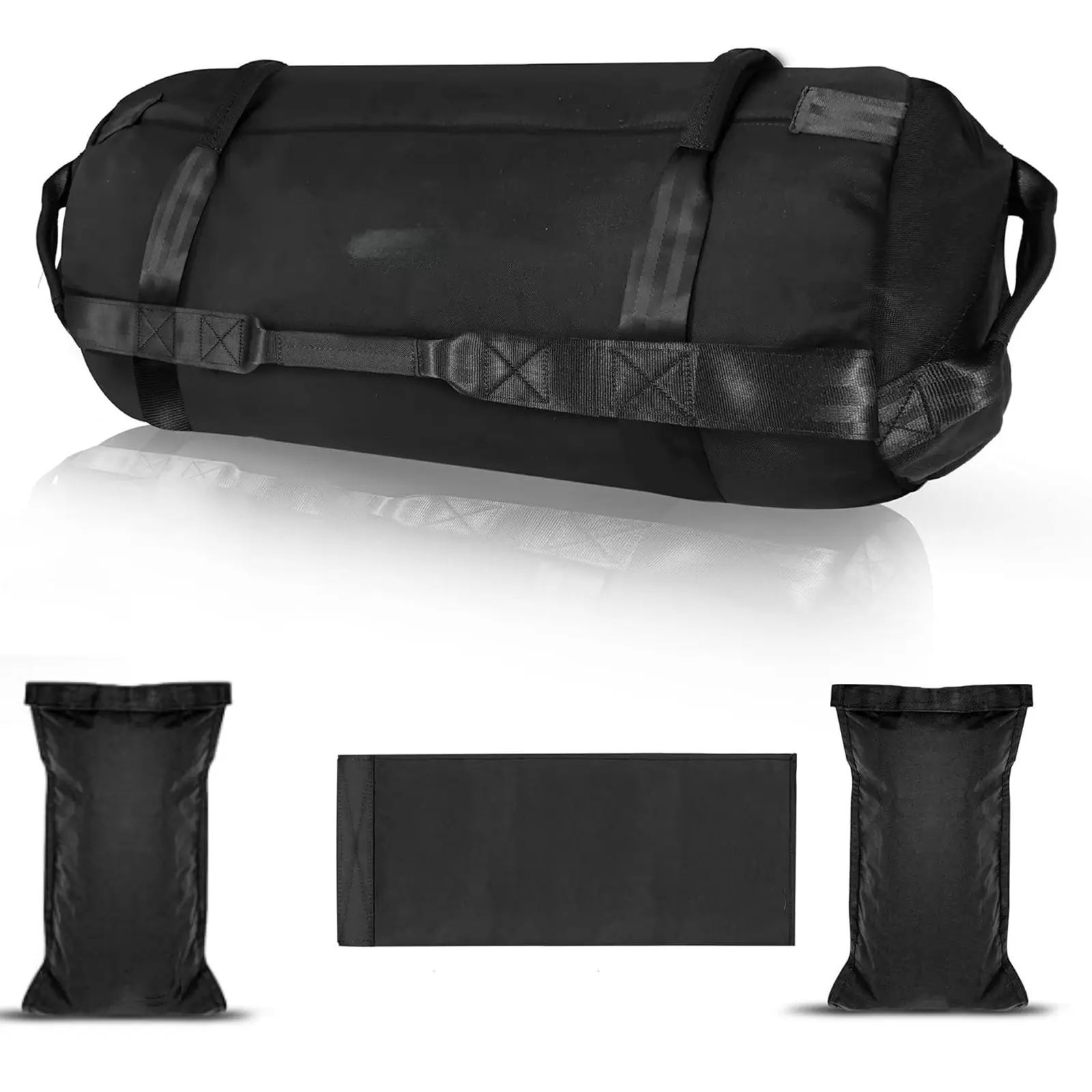 Heavy-Duty Adjustable Fitness Sandbag Set, Multi-Handle Durable Design, Unfilled Inner Bag Included for Yoga and Full-Body Strength Training