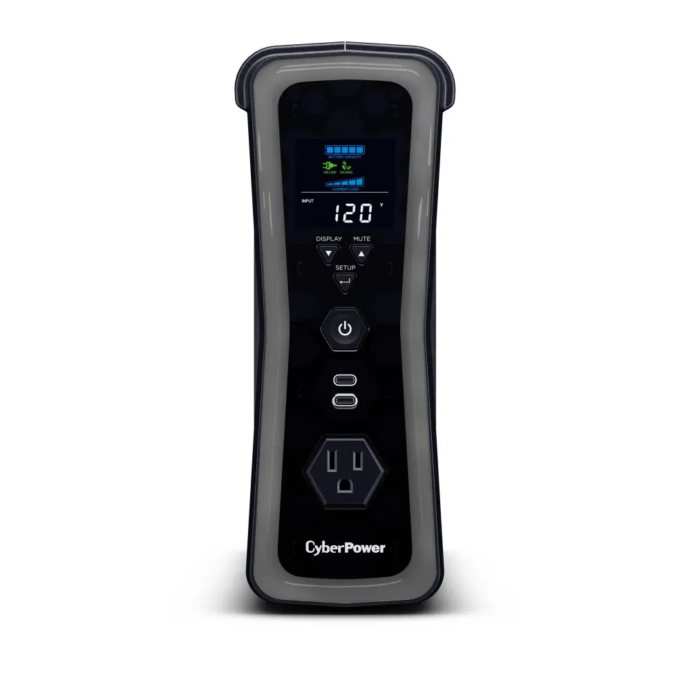 CyberPower GX150C2 Line Interactive Gaming UPS Battery Backup with Surge Protection, 1500VA/900W, RGB Lights, 13 Outlets, USB-C & USB-A Charging, Sine Wave, Energy Star & UL Certified