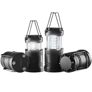 VEVOR LED Camping Lanterns,  4 Pack, Magnetic Base, Battery Powered Lights, Lightweight Hanging Collapsible Lights, Ideal for Outdoor Camping Hiking, Emergency Survival Lights for Hurricane, Black