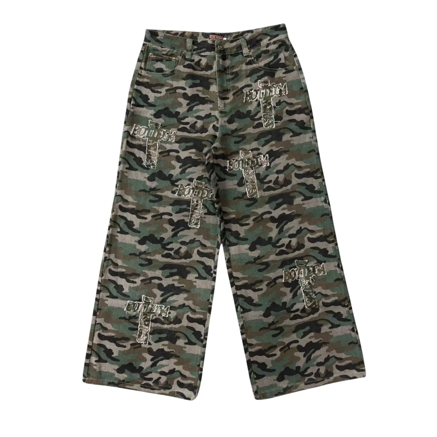 Men's Bottega Desires 'Holy Grail' Camouflage Straight Denim Jeans, Menswear Bottoms