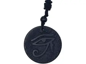 Emf Protection Shungite Eye of Horus Necklace,Eye of Evil Shungite Necklace Blocker Amulet Necklace