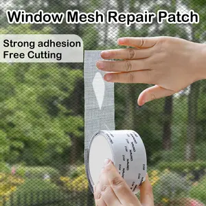 1 Count Super Adhesive Screen Repair Tape, Fix Mesh Door and Window Holes, Strong Fiberglass Cloth Mesh, Cut to Your Required Size, Grey