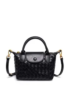 Women's Woven Handbag Fashion Small Square Bag Shoulder Crossbody Bag Trendy Versatile Dumpling Bag Fashionable Handbag PU Leather Bag