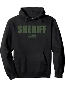 Versatile Sheriffs Uniform Pullover Hoodie for Men and Women Stylish Hooded Sweatshirt Featuring Pockets and Chic Comfort