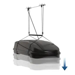 Garvee Heavy‑Duty Cargo Box Garage Pulley System, Ceiling Hoist Kit for 10–14 ft Ceilings, 150 Lbs Capacity with Dual Fixed‑Point Design, Adjustable Lifting Straps, Ideal Ceiling Mounted Storage Racks