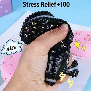 Sticky Slow Rise Squishy Toy, Cookie Shape Taba Squeeze, Cute PVC Stress Relief Fidget for Office Desk, Anxiety, Party Gift