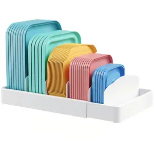 Lifewit Lid Organizers and Storage Extendable Large 13-24" Food Container Lid Dividers Inside Cabinet for Kitchen/Pantry Countertop White