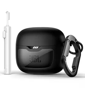 SURITCH Magnetic Bumper Case Compatible with JBL Tune Flex Earbuds, Rugged Shockproof Protective Covers for JBL Tune Flex with Magnetic Lid Lock & Carabiner & Cleaning Kit & Removal Tool [ONLY CASE, No Buds Included]